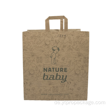 Kundenspezifischer Griff Brown Kraft Paper Bags Printing Logo